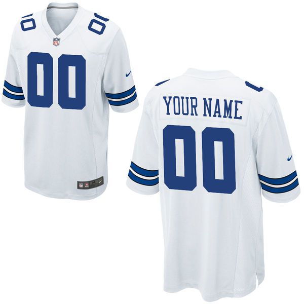 Men Dallas Cowboys Custom Game White NFL Jersey